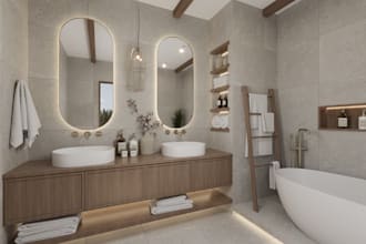 do bathroom and toilet interior design , model and render