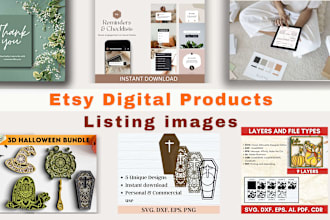design etsy listing thumbnails, banners for digital products on canva