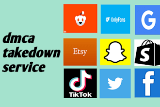 takedown,delete,remove,content from reddit tiktok ig fb yt google by dmca