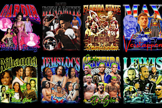 do any 90s vintage custom bootleg rap t shirt design