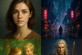 create stunning ai generated illustrations, portraits, concept art