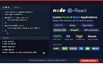 custom node and react applications with modern standards