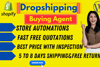 be your professional shopify dropshipping and buying agent on shopify store