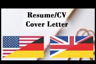 write your resume CV or cover letter in german or english