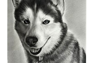 do a custom pet portrait, dog portrait, cat portrait