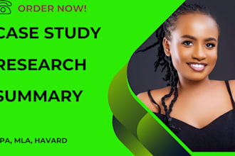 do perfect case study, essay,  research and summary writing