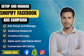 set up shopify facebook ads campaign and fb ads for best ROI