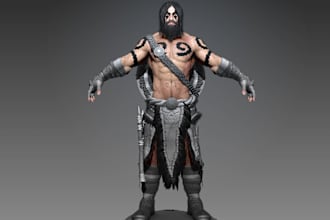 modify 3d warrior game character, unique samurai, sharp3d, rig3d, game asset,ue5