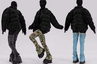 3d clothing t shirt street wear for sims fivem ped gta v and second life