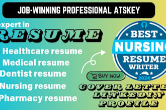 write resumes, cover letters ats medical healthcare dental pharmacy nursing
