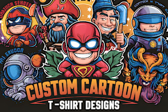 do amazing cartoon t shirt design for you