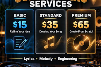 be your lyricist, ghostwriter, or engineer