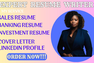 write a professional sales, finance, accounting banking resume and cover letter