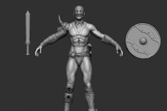 un wrap 3d sculpture, high poly, 3d toy,3d hamlet, zbrush sculptor, for 3d print