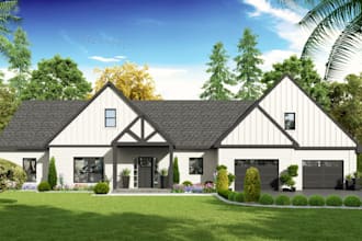 create 3d model and render exterior, interior, 3d floor plan