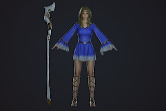 deliver skinny stylized 3d model, facial 3d blend shape, texture daz3d character