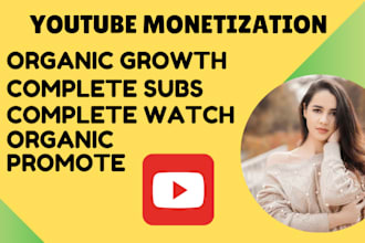 do organic video promotion to complete youtube channel monetization