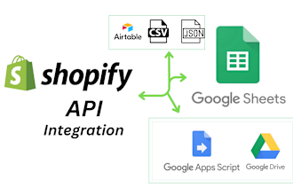 connect shopify API in google sheets and manage inventory or products data