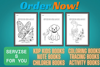 design kids coloring books KDP, journal, story notebook