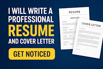 write a professional resume and cover letter