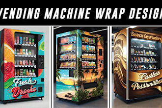 create professional vending machine wrap design