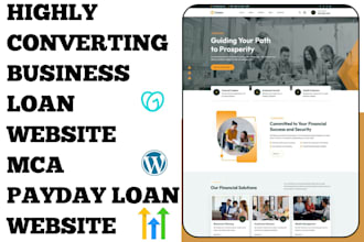 design highly converting business loan website mca website payday loan website