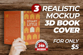 do 3d book mockup, cover mockup, ebook mockup for ad