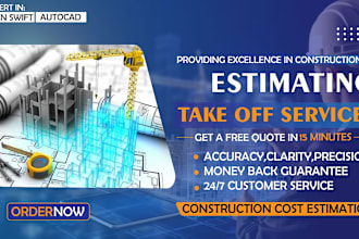 do construction estimate, material take off and cost estimation