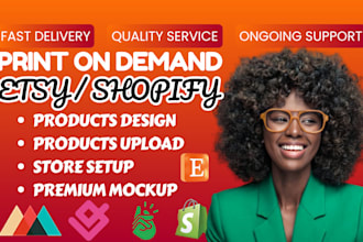 do etsy shop setup, shopify store, print on demand,  printify, printful, spod