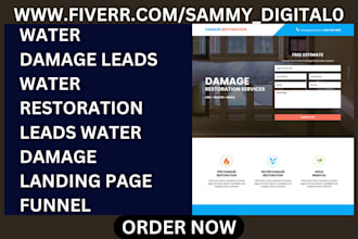 generate water damage leads water restoration leads water damage landing page