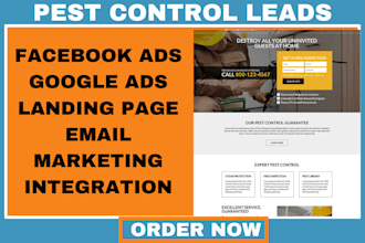 generate high converting pest control leads via facebook google ads landing page