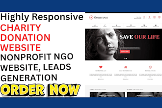 design charity website donation website nonprofit  ngo website non profit leads