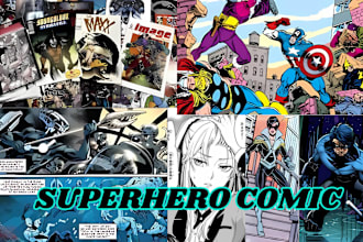 draw superhero comic book marvel style comic page, illustration character design
