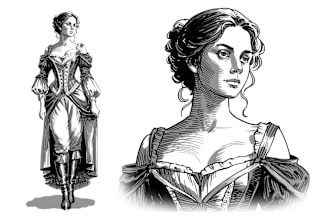 design characters in black and white