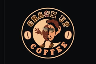 design attention coffee cartoon logo