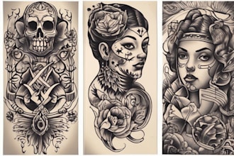 create any design in traditional tattoo or old school style