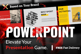 design powerpoint presentation, pitch deck, slides for brand