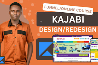 build kajabi website design, kajabi funnel, kajabi  online course, landing page
