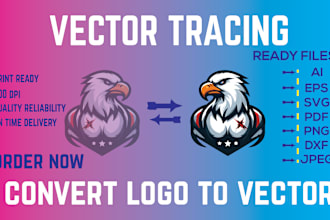 do vector tracing, vectorize, svg, redraw logo to vector