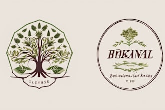 design vintage botanical, mystic, illustration logo