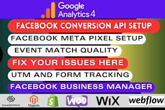 setup facebook meta pixel fb ads conversion API form tracking, ga4, GTM, shopify