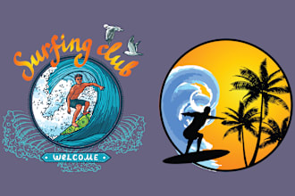 do beach, skull, surfing, shark, and mascot logo