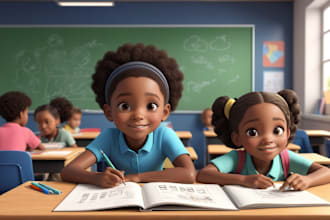 design 3d children book illustration