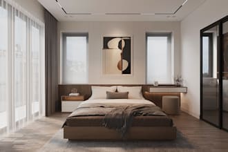 render 3d interior, interior design, house, restaurant