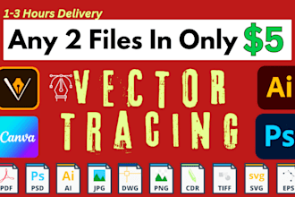 do vector tracing, redraw, vectorize image, raster to vector
