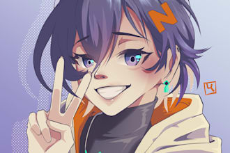 draw character in pop art anime style