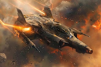 create vehicle and spaceship concept art