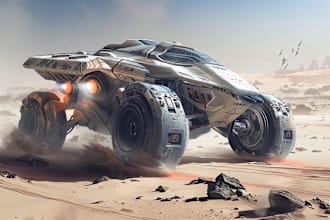 draw scifi vehicle design and spaceship concept art