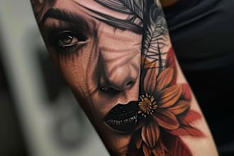 draw stunning custom realism tattoo sleeves