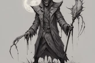 draw fantasy horror character art